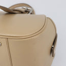 BURBERRY Hand Bag Leather Beige Silver Auth 202999A-10