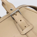 BURBERRY Hand Bag Leather Beige Silver Auth 202999A-14