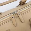 BURBERRY Hand Bag Leather Beige Silver Auth 202999A-16