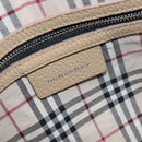 BURBERRY Hand Bag Leather Beige Silver Auth 202999A-17