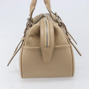 BURBERRY Hand Bag Leather Beige Silver Auth 202999A-4