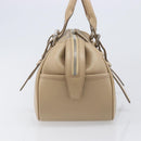 BURBERRY Hand Bag Leather Beige Silver Auth 202999A-5