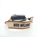 Christian Dior Saddle Shoulder Bag Leather 2way Navy Gold Auth 203000V-10