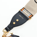 Christian Dior Saddle Shoulder Bag Leather 2way Navy Gold Auth 203000V-14