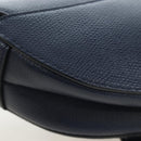 Christian Dior Saddle Shoulder Bag Leather 2way Navy Gold Auth 203000V-20
