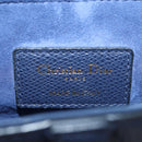 Christian Dior Saddle Shoulder Bag Leather 2way Navy Gold Auth 203000V-25
