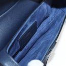 Christian Dior Saddle Shoulder Bag Leather 2way Navy Gold Auth 203000V-26