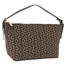 CELINE C Macadam Canvas Shoulder Bag Brown Gold Auth 203001-1