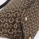 CELINE C Macadam Canvas Shoulder Bag Brown Gold Auth 203001-13