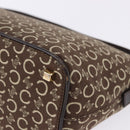 CELINE C Macadam Canvas Shoulder Bag Brown Gold Auth 203001-14