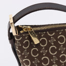 CELINE C Macadam Canvas Shoulder Bag Brown Gold Auth 203001-16