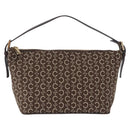 CELINE C Macadam Canvas Shoulder Bag Brown Gold Auth 203001-2