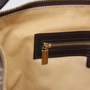 CELINE C Macadam Canvas Shoulder Bag Brown Gold Auth 203001-21