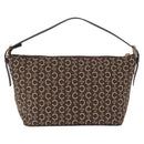 CELINE C Macadam Canvas Shoulder Bag Brown Gold Auth 203001-3