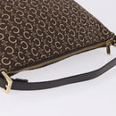 CELINE C Macadam Canvas Shoulder Bag Brown Gold Auth 203001-7