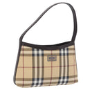 BURBERRY Nova Check Shoulder Bag PVC Beige Auth 203002-1
