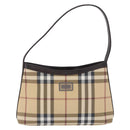 BURBERRY Nova Check Shoulder Bag PVC Beige Auth 203002-2