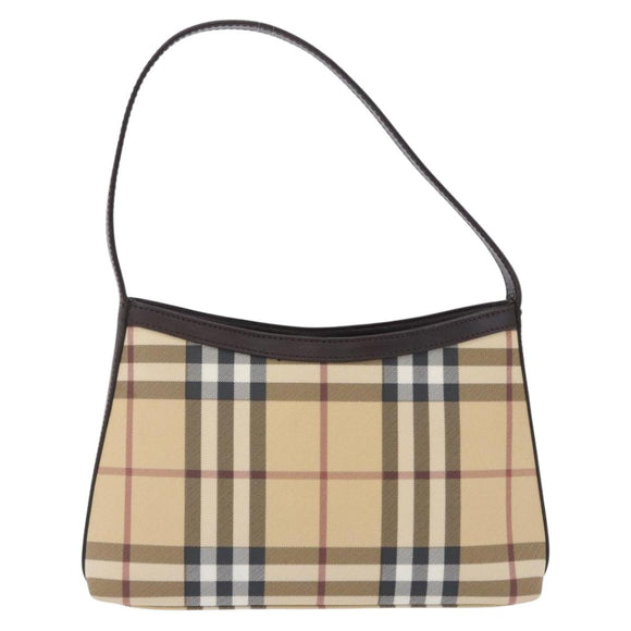 BURBERRY Nova Check Shoulder Bag PVC Beige Auth 203002