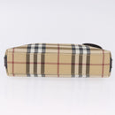 BURBERRY Nova Check Shoulder Bag PVC Beige Auth 203002-9