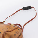 MCM Logogram Vicetos Boston Bag PVC Leather 2way Brown Gold Auth 203004-10