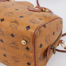MCM Logogram Vicetos Boston Bag PVC Leather 2way Brown Gold Auth 203004-14