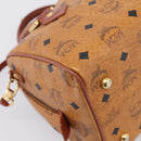 MCM Logogram Vicetos Boston Bag PVC Leather 2way Brown Gold Auth 203004-15