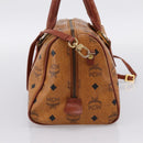 MCM Logogram Vicetos Boston Bag PVC Leather 2way Brown Gold Auth 203004-5