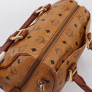 MCM Logogram Vicetos Boston Bag PVC Leather 2way Brown Gold Auth 203004-6