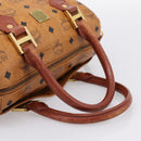 MCM Logogram Vicetos Boston Bag PVC Leather 2way Brown Gold Auth 203004-7