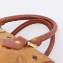 MCM Logogram Vicetos Boston Bag PVC Leather 2way Brown Gold Auth 203004-8