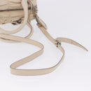 PRADA Gathered Hand Bag Leather 2way Ivory Silver Auth 203005V-10