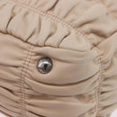 PRADA Gathered Hand Bag Leather 2way Ivory Silver Auth 203005V-14