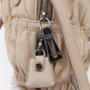 PRADA Gathered Hand Bag Leather 2way Ivory Silver Auth 203005V-17