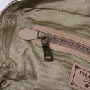 PRADA Gathered Hand Bag Leather 2way Ivory Silver Auth 203005V-25