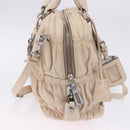 PRADA Gathered Hand Bag Leather 2way Ivory Silver Auth 203005V-6