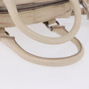 PRADA Gathered Hand Bag Leather 2way Ivory Silver Auth 203005V-8