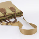 PRADA Hand Bag Nylon Leather 2way Beige Gold Auth 203008-10