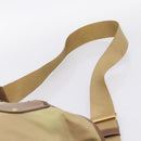 PRADA Hand Bag Nylon Leather 2way Beige Gold Auth 203008-11