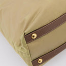 PRADA Hand Bag Nylon Leather 2way Beige Gold Auth 203008-16