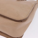 Miu Miu Hand Bag Leather 2way Beige Gold Auth 203009-13