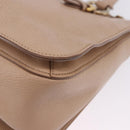 Miu Miu Hand Bag Leather 2way Beige Gold Auth 203009-15
