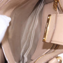 Miu Miu Hand Bag Leather 2way Beige Gold Auth 203009-25