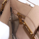 Miu Miu Hand Bag Leather 2way Beige Gold Auth 203009-26
