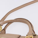 Miu Miu Hand Bag Leather 2way Beige Gold Auth 203009-8