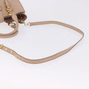 Miu Miu Hand Bag Leather 2way Beige Gold Auth 203009-9