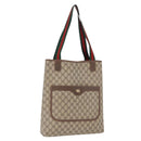 GUCCI GG Supreme Web Sherry Line Tote Bag PVC Beige Gold 89 02 003 Auth 203010-1