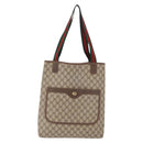GUCCI GG Supreme Web Sherry Line Tote Bag PVC Beige Gold 89 02 003 Auth 203010-13