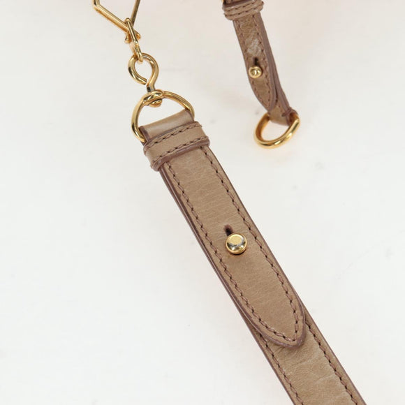 Miu Miu Hand Bag Vitellolux 2way Beige Gold Auth 203013V