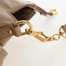 Miu Miu Hand Bag Vitellolux 2way Beige Gold Auth 203013V-12