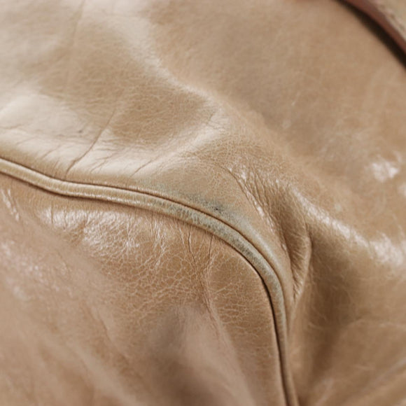 Miu Miu Hand Bag Vitellolux 2way Beige Gold Auth 203013V